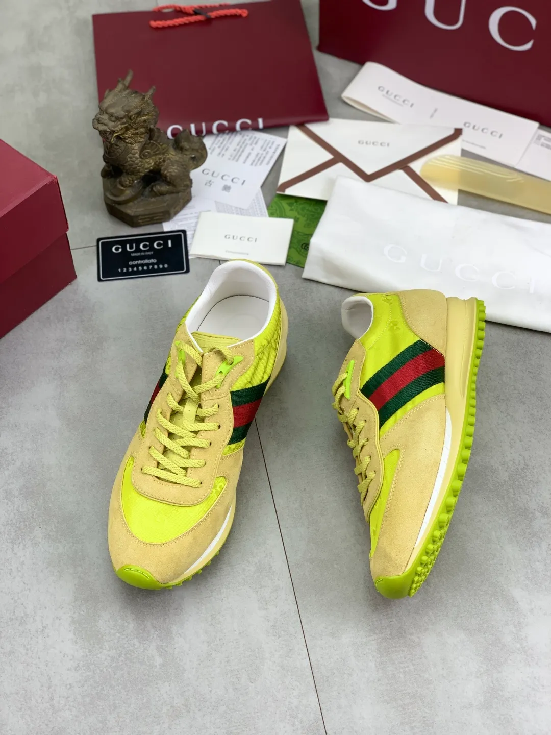 Men's shoes 💰P640 New Gucci Gucci Top version Latest catwalk style Re-Motion series Thick-soled casual sports shoes Original purchase and development ▪️Fabric: Original custom imported first-layer cowhide ▪️Sole: Original molded TPU material ▪️Sole thickness: 3.5CM ▪️Size: Men 39-45 Color: 8️⃣ colors available, boutique packaging